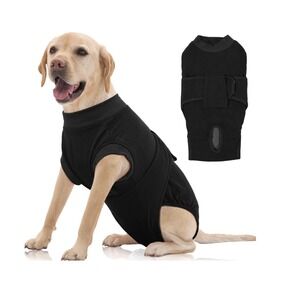 FUAMEY Dog Recovery Suit Black XL Surgery Neuter Spay Shirt Anti Lick Bodysuit